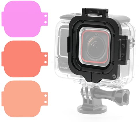 Nitescuba Confezione da 3 filtri sommergibili per Insta360 Ace Pro 1 Ufficiale Dividing Subacqueo Custodia Protettiva Impermeabile