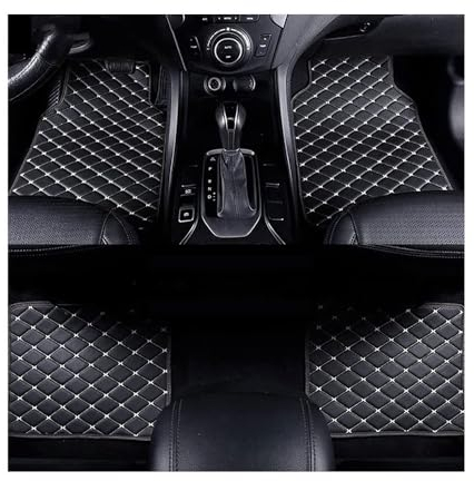 WERTYUV Auto Fußmatten, für Benz AMG Clase E W211 W212 W213 E260 E300 E450 E53 E63 E63s Geruchlos Allwetterschutz Anti Rutsch Wasserdicht Zubehör Innen Fussmatten Auto Aus Leder,C-Black beige