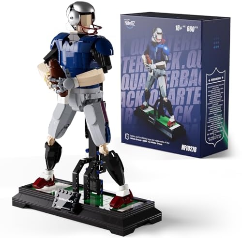 Nifeliz Quarterback American Football Bausatz, Rugbyspieler Bausteine zum Bauen und Ausstellen, Sportthema Bauspielzeug für Erwachsene, Wohn- und Bürodekoration, Geschenkidee (660 Teile, NF10278)