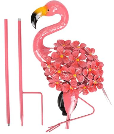 70 x 10,5 cm - Ornements de jardin - Flamant - Lampes solaires d'extérieur en métal - Flamant - Résistant intempéries - Éclairage flamant pour cour