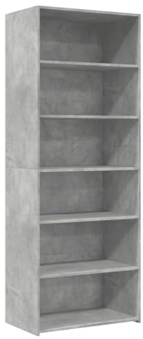 vidaXL Highboard Betongrau 70x41x185 cm Holzwerkstoff