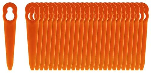 BinPhorm Replacement Plastic Blades,30 PCS Orange Grass Trimmer Blades 83 mm Lawn Mower Cutting Blades Garden Mower Replacement Blades