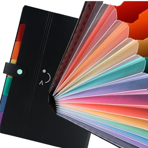 Erweiterbare Ordner mit 13 Fächern - Dokumentenmappe A4 mit Abheftung, für Büro & Schule