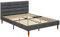 HOMCOM 4ft Double Bed Frame with Underbed Storage, Upholstered Platform Bed Frame with Tufted Headboard and Wood Slat Support, No Box Spring Needed, Easy Assembly, Grey