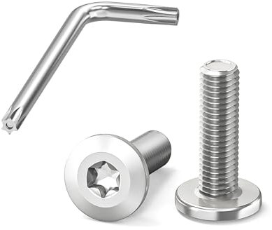 Dayalo Viti in acciaio inox M5 x 16 mm, viti Torx, in acciaio inox A2 V2A, filettatura completa, 20 pezzi, viti filettate con chiave Torx