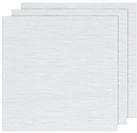 PATIKIL 6061 Hoja de aluminio 4 x 4 x 3/8(0.4) pulgadas 3 piezas Placa plana de aluminio liso cubierta con película protectora, Rectángulo térmico 10MM para la elaboración industrial