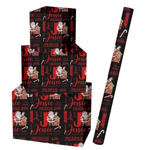 DBLXYAN Vesserd Personalisiertes Weihnachts-Geschenkpapier für Mädchen, individuelles Schneemann-Papier mit Namentext, individuelles Packpapier für Halloween, Geburtstag, jedes Festival (Farbe 05)