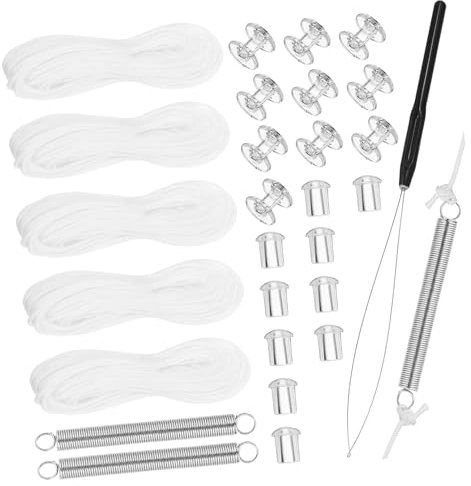 JECOMPRIS Reparaturset Wohnmobil Jalousien Plissee Zubehör Weiß Mit Spannwerkzeug Schnurhalter Und Federn Für Camperfenster