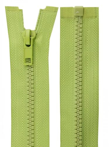 1 Reißverschluss Kunststoff-Profil 5mm 35 cm teilbar, Autolock, Farbwahl, Farbe:hellgrün