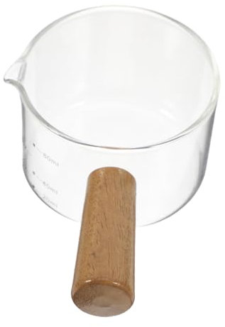 AUTSUPPL Jarra Pequeña De Vidrio Transparente Vaso Medidor para Leche con para Espumar y Leche De Café