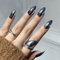 24PCS Silver Mirror Press on Nails – Medium Almond Metallic Full Cover Stick On Fake Nails for Women & Girls, Reusable Acrylic Nail Tips in Multiple Sizes, Elegant DIY Manicure