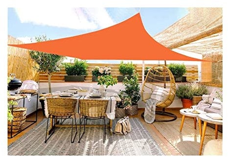 Voile d'ombrage rectangulaire 2 m x 4 m bloque les UV pour jardin, pelouse, piscine, plage, kit de fixation inclus