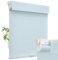 Moonice Cordless Roller Blinds No Drill Blinds for Windows Valance Blackout Shades Thermal Insulated Easy to Install Waterproof Window Shades for Home Kitchen Bathroom (Air Blue,Custom Size