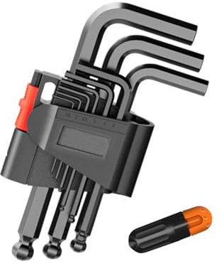 Llave de aleación tipo L con mango para varios tornillos de 1,5/2/2,5/3/4/5/6/8/10 mm, cabeza plana extendida en forma de L