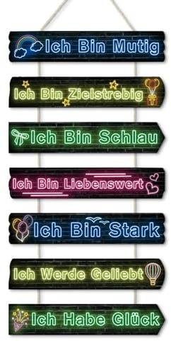 Putuo Decor Inspirierende Wanddekoration, farbenfrohe Wandkunst für Kinderzimmer für Mädchen und Jungen, MDF inspirierende Zitate mit positiven Sprüchen, Schild für Jugendzimmer