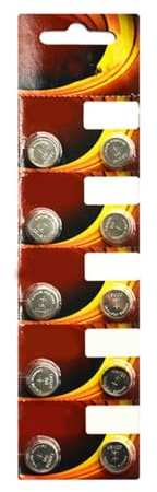 ZUJIABAO 10 batterie a bottone SR621SW da 1,5 V AG0 AG1 a AG12 per orologi da polso ed elettronica, sicure e durevoli, resistenti alle temperature