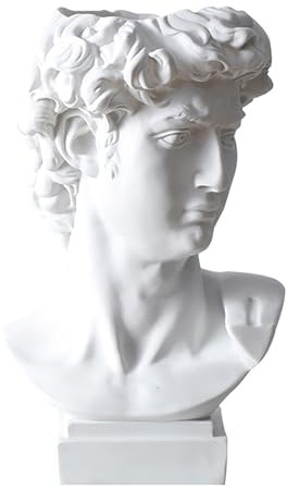 Roman David Büste Stift- und Pinselhalter – klassisches griechisches Skulpturendesign, eleganter dekorativer Übertopf für Schreibtisch oder Schminktisch | Perfekt für künstlerische Heimdekoration