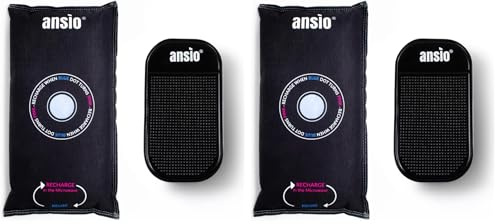 ANSIO® Reusable Car Dehumidifier Bag, Pack of 2-900g Helps Reduce Moisture & Condensation in Cars | Dehumidifier for Windscreen, Dashboard & Interior | Microwave Rechargeable