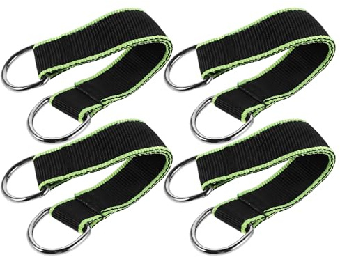LOORGVEL 4 Stück Hängematten Aufhängegurte Sicherheitsseile Doppel Lagig 32mm Breit 26cm Lang Outdoor Baumschaukel Befestigungsgurte Camping Schaukelzubehör