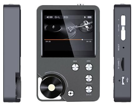 Jectse Lecteur MP3 HiFi avec Bluetooth, Lecteur FLAC sans Perte, Audio Numérique avec Carte de 64 Go, de Musique Portable pour Voiture et Maison