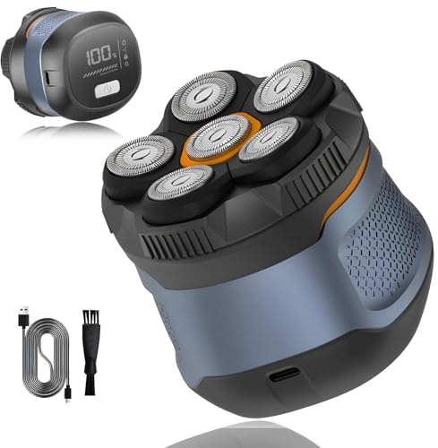 Anluomania 6D Rasoio Testa Calva, Rasoio Elettrico, Tagliacapelli Uomo Ricaricabile, Rasoio Capelli Uomo, Rasoio Testa Magnetiche, Wet & Dry, IPX6 Impermeabile, con Display LED