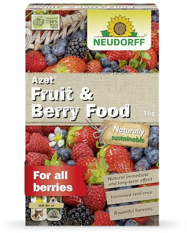 Neudorff Azet Fruit & Berry Food - Organic fertiliser for richer flavour and abundant harvests of berries and fruit with natural immediate & long-term effect, 1 kg