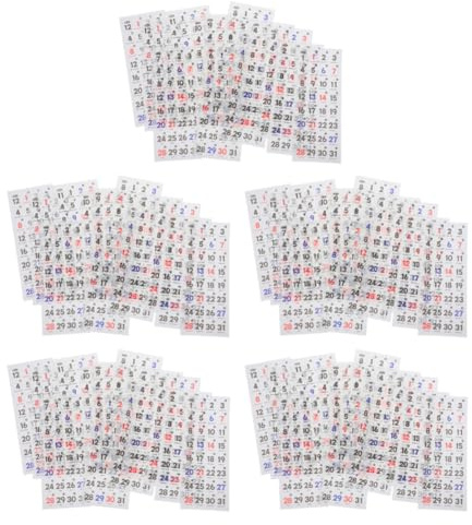 COHEALI 5 Set Adesivi Calendario Strappabili in Carta Washi, Etichette Adesive per Planner e Agenda, Design Staccabile e Riutilizzabile, per Ufficio e Diario Personale