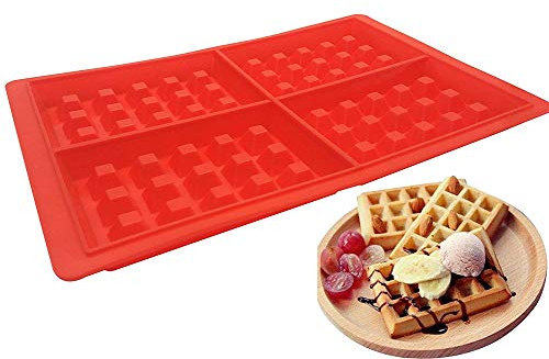 dubens WAFFEL Gofrera de silicona Moldes, suela de suela de Maker molde de silicona forma, antiadherente Juego de formas de silicona para niños magdalenas Galletas Cocinar Cocina Hornear