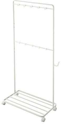 YAMAZAKI 4346 Tower Storage Rack with Caster, White, Steel, 72.5 x 35 x 141 cm