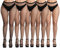 DRESHOW 5 Paires Femme Sexy Élastique Collants Taille Haute Filets de Pêche Bas Résille Cuisse Haut Bas Collants