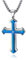 Cytecedx Herren-Halskette mit Kreuz-Anhänger Herrenkette Männer Kette, Edelstahl Halskette Kubanischer Ketten Silber Gold 60 cm Biker Punk Rock Herren-Accessoires (Blau)