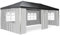Pavillon 3x6 m in PE Plane + Seitenteile Partyzelt Gartenzelt Sonnenschutz (Anthrazit)