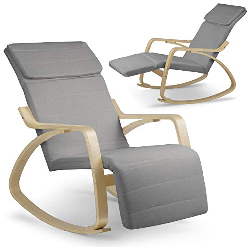 Sofotel Schaukelstuhl Schwingsessel Schwingsessel Schwingstuhl Relaxsessel Suzi (Hellgrau)