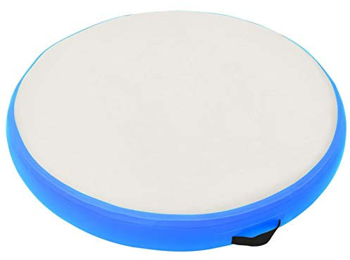 Tidyard Aufblasbare Gymnastikmatte mit Pumpe Tranningsmatte mit Luftpumpe,Gymnastikmatte,airtrack Tumbling für Übungsgymnastik, Training Yoga Indoor Outdoor PVC 100x100x20 cm Blau