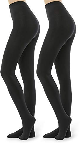 WAKUNA 2 paia di collant foderati in pile per donne - 100D collant termici caldi invernali opachi
