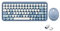 Perixx PERIDUO-713BL Wireless Mini Keyboard and Mouse Combo - Retro Round Key Caps - Pastel Blue - US English Layout…