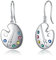 Boucles d'oreilles pendantes en argent sterling avec palette de peinture et pinceau, cadeaux pour peintres, artistes, femmes et filles, Argent sterling, Cristal