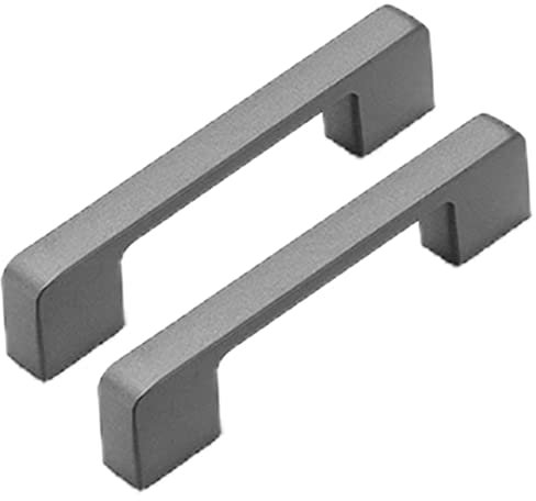2 Stück Schrankgriffe Grau Möbelgriffe Küchen Türgriffe Schubladengriff Aluminium Zugknopf für Möbel Küchen Schrank Küchenbeschläge, Lochabstand 96 mm
