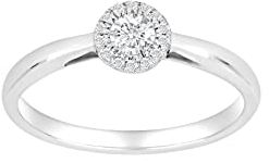 JC Trauringe Damenring Solitär-Ring 585 Weißgold Verlobungsring mit Diamanten Vorsteckring 110 018BR6 (53 (Ø 16,9 mm), 0.20)