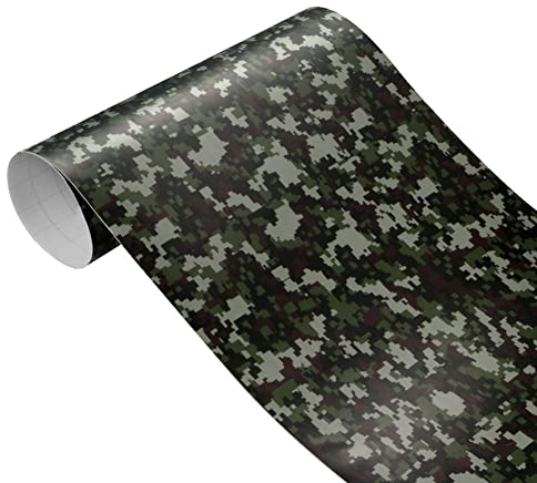 iSpchen Tönungsfolie Camouflage Autofolie Vinyl Sticker Selbstklebend Autoaufkleber DIY Dekofolie Schutzfolie Zubehör Innenraum Karosserie Lackschutzfolie, 50x200cm