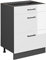Vicco Küchenunterschrank R-Line, Weiß Hochglanz/Anthrazit, 60 cm mit Schubladen, ohne Arbeitsplatte