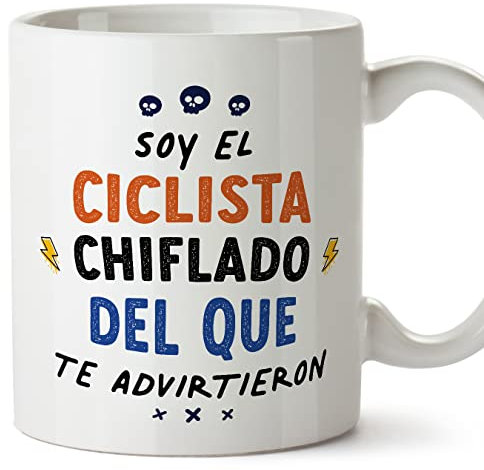 MUGFFINS Tazas para CICLISTA hombre - En Español - Todos te advirtieron - 11 oz / 330 ml - Regalo original y divertido