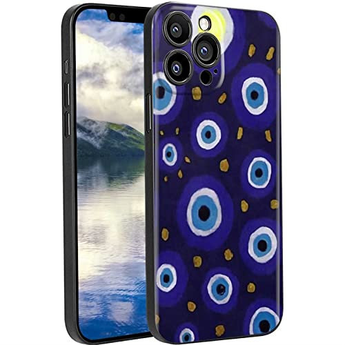 Compatible with iPhone 13 Pro Max Evil Eyes Case, Blue Evil Eyes Witchy Scary Graphic for iPhone Case Men Boys Girls, Soft Silicone Anti-Shock Lightweight Case for iPhone