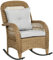 Outsunny Rattan Schaukelstuhl, Schaukelsessel mit Kissen, Gartenstuhl mit Waschbaren Polsterbezüge, Loungemöbel für Hinterhof, Garten, Terrassen, Gelb, 69 x 92 x 100 cm