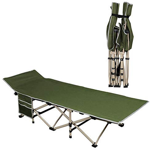 Yaheetech Feldbett Gästebett Campingbett Camping Reisen Bett klappbar bis 150kg belastbar mit Transporttasche 186 x 66 x 52 cm Grün