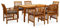 Yolola 7-TLG. Garten Essgruppe Sitzgruppe Gartenmöbel Sitzgarnitur Set Gartentisch mit 6 Stühle Gartengarnitur Terrassenmöbel Gartenmöbel Holz Massivholz Akazie