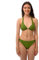 ROCK-IT Apparel Bikini Damen Set I Bikinioberteil Set mit Bikinihose I Triangel Bikini mit Push up Pads zum rausnehmen I Farbe Olive Grün (Slip S - Top M)