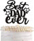1 Stück Happy Father's Day Tortendeko Glitzer Best Dad Ever Kuchen Deko Super Dad Star Torten Dekoration Love Dad Cupcake Topper für Father's Day Thema Party Männer Geburtstag Cake Decoration Schwarz