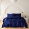 Wotcsil Satin Bettwäsche 220x240 Blau Damast Seidenbettwäsche Bettwäsche 220x240 Satin Seiden Bettbezug Set Seidige Uni Einfarbig Polyester Seide Bettbezug Mit Kissenbezug