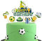 MiaLover 19Pcs Kuchen dekorieren Set Fußball-Thema Kuchen dekorieren 1 große Happy Birthday Cupcake und 18 Fußball Trikots Handschuhe Kuchen Topper für Kinder Junge Mädchen Geburtstag Party Supplies